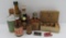 Vintage mini liquor bottles and cork box