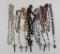 8 lovely Rosaries, olive wood, glass, seed pods and plastic, with nice wood crosses