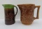 Two stoneware pitchers, 8