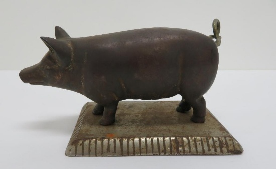 Cast iron pig cigar cutter, 7"