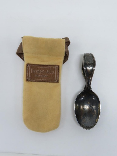 Tiffany & Co NY baby spoon with cloth sleeve