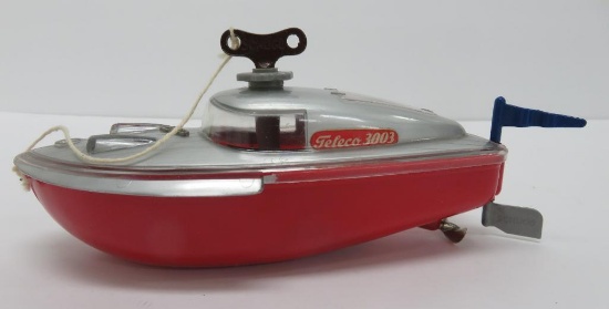 Schuco Teleco 3003 wind up boat, working, 7"