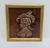 Woman with ornate hat, Art Tile, 6