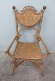 Ornate Wicker chair, lovely natural color and condition