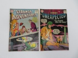 Two 10 cent comics, Tales of the Unexpected 38 and Strange Adventures 107