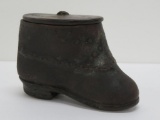 Wooden snuff box, shoe shape, c 1750's, 4