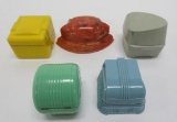 Five vintage ring boxes, multicolored, 2