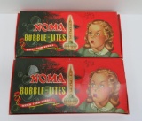 Two boxes of vintage Noma Bubble-Lites, working