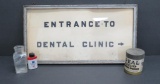 Dental Tooth tins and Dental Clinic stenciled sign, 15
