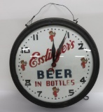 Esslinger's Beer advertising clock, heavy, working, 19