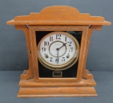 Ingraham Oak Eight Day mantle clock, working