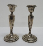 Pair of sterling 1821 candle sticks, 8