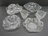 Six pieces of elegant glass possible Rosepoint or Cambridge