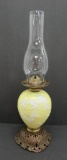 Oil lamp with cameo glass style font, 20