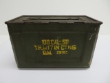 Military ammo box, metal, 100 Cal .50, 12