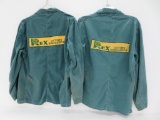 Two Rex customer representative shirts, Rex Chain Belt Co, Vintage work shirts