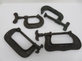 Four nice old heavy duty C clamps, 7 1/2