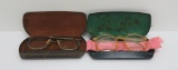 Two vintage pair of safety glasses in cases