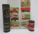 Automotive trade cards and auto related tins