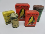 Vintage Bird and Fish food tins