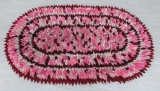 Pink MCM funky style oval poly squares rug, 40