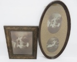 Two framed 1897 Parkinson Cupid prints, one is double and one single