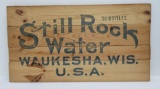 Still Rock Water Waukesha, Wis wood crate end sign, 26 3/4