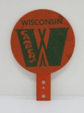 Vintage license plate topper, Campers Wisconsin, 6 1/2