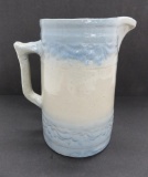 Red Wing Cherry Band milk pitcher, blue and gray stoneware 8