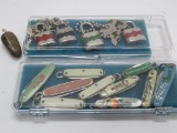 Miniature pocket knives and miniature locks, vintage