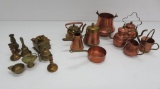 17 miniatures, brass and copper, 1 1/2