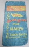 Badger Alfalfa feed sack, great color, one bushel, 28