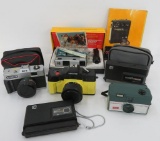 6 Vintage retro camera lot, instamatics and 35 mm