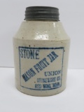 Union stoneware Red Wing Fruit Jar, dated 1889 on bottom, 6 3/4