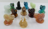 11 glass elephant figures, 3
