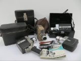 Four vintage 8 mm movie cameras, Argus, Nikon and Bell & Howell
