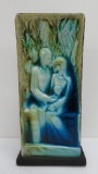 C 1950 sculpture by Joe Puccetti Wisconsin, titled Family, 15 1/2