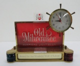 1962 Jos Schlitz Old Milwaukee Nautical counter light and clock, working, Form GM 25, 10