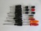 22 Snap On assorted screwdrivers, black, red and orange handles, 3