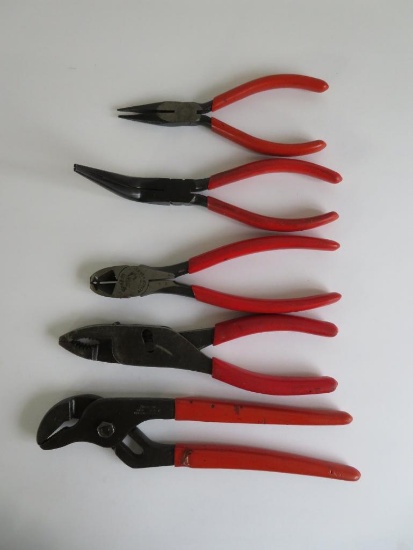 Five Snap-On pliers