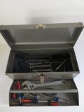 Toolbox of craftsmen tools with metal tool box