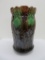 Water Lily majolica glaze umbrella stand, 18 1/4