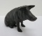 Cast iron sitting pig still bank, 10