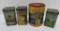 Four vintage Tea containers, tin, 4