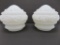 Pair milk glass shades, about 8