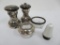 Sterling salt and pepper shakers, 3 1/2