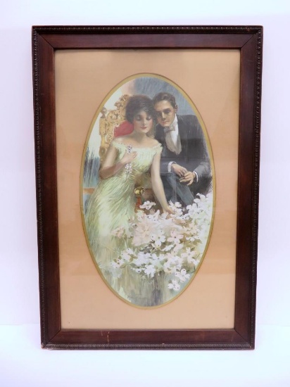 Stuart Travis framed print, courtship, 21 1/2" x 31 1/2"