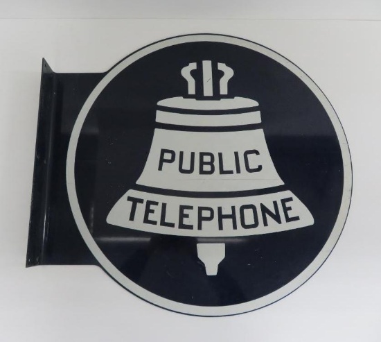 Metal Public Telephone flange sign, 24" x 26"