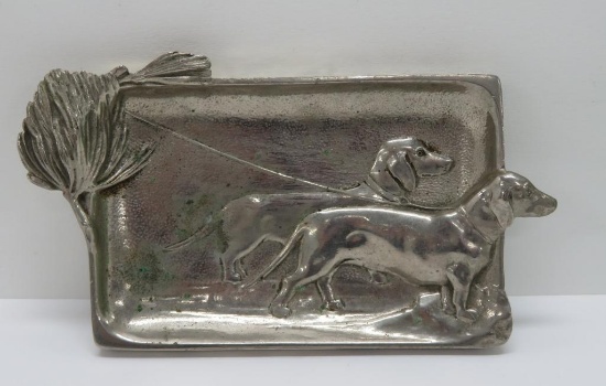 5" metal Dachshund pin tray