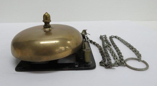 Brass lever striker bell, 6" diameter